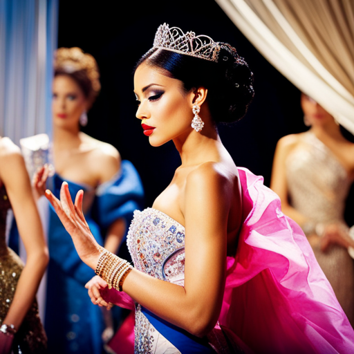 An image of a collage featuring traditional pageant gowns from various cultures alongside modern, trendy fashion pieces